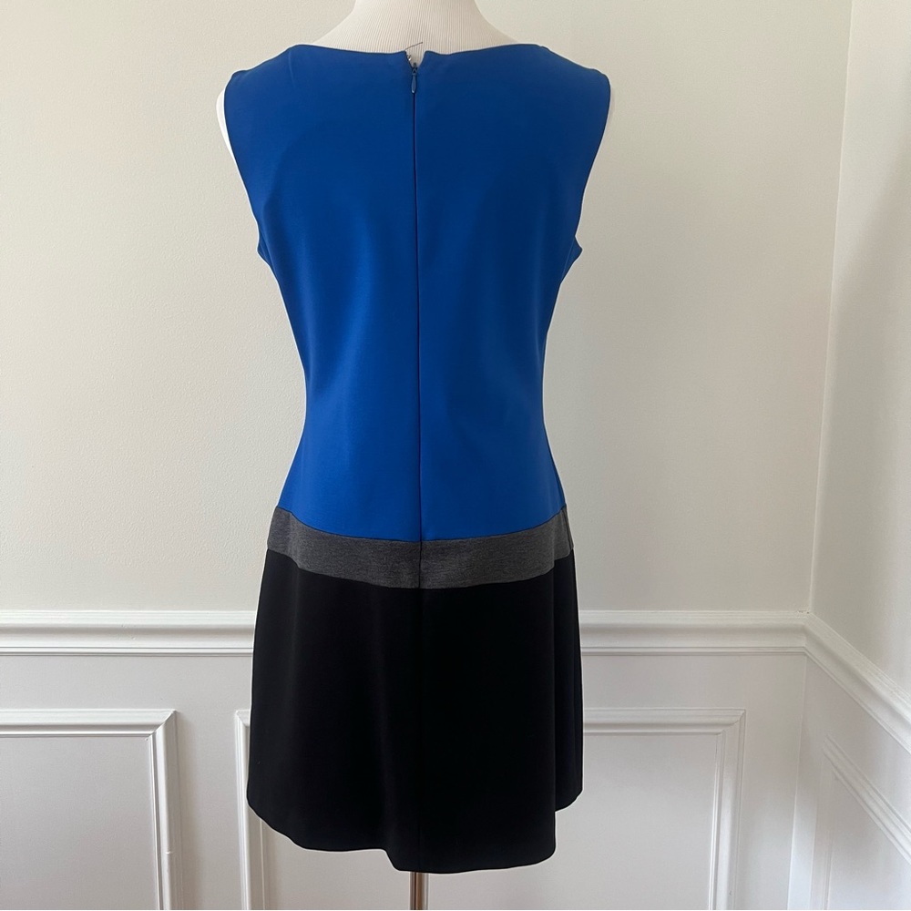 Le Chateau Colorblock Sleeveless Dress Blue Black Gray Size M - Picture 8 of 8